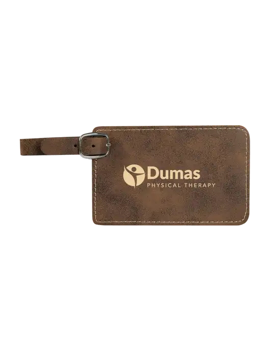 Rustic Leatherette Luggage Tag w/Dumas Logo