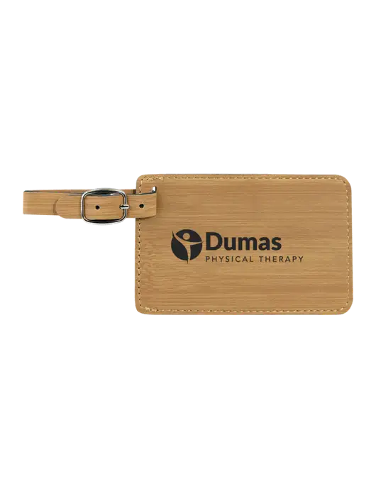 Bamboo Leatherette Luggage Tag w/Dumas Logo