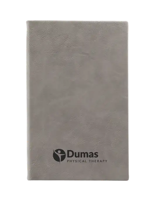 Grey Leatherette 5.25 x 8.25 Journal w/Dumas Logo