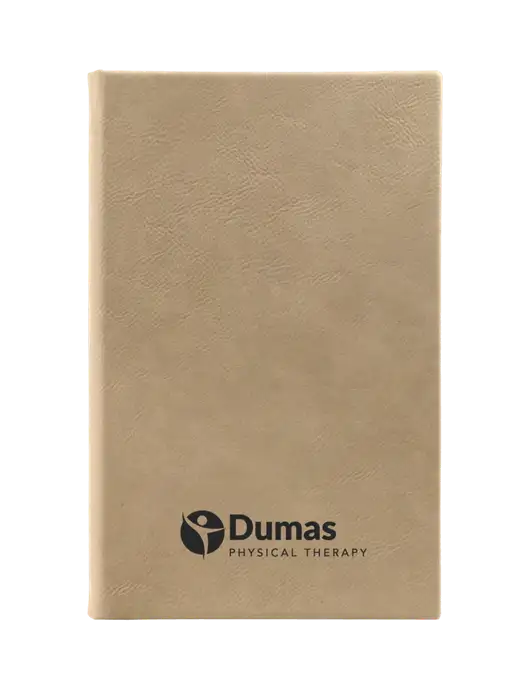 Tan Leatherette 5.25 x 8.25 Journal w/Dumas Logo