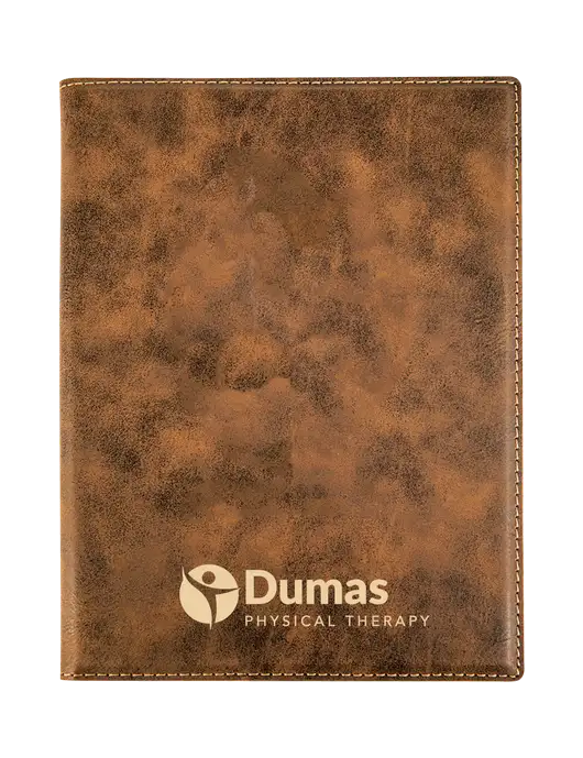 Rustic Leatherette 7 x 9 Portfolio with Notepad w/Dumas Logo