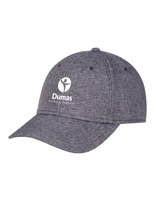 Heather Charcoal Structured Linen Look Cap Hook & Loop w/Dumas Logo