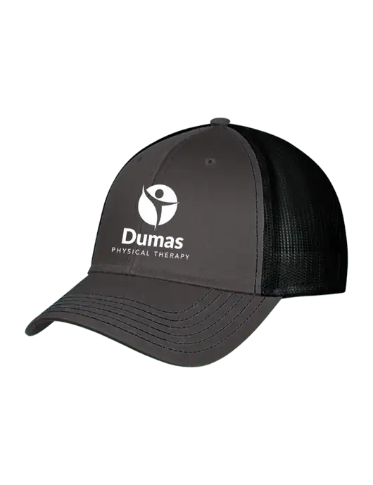 Charcoal & Black Mesh Trucker Cap Snap Back w/Dumas Logo