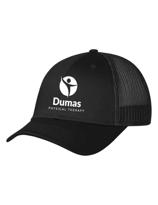 Black Mesh Trucker Cap Snap Back w/Dumas Logo