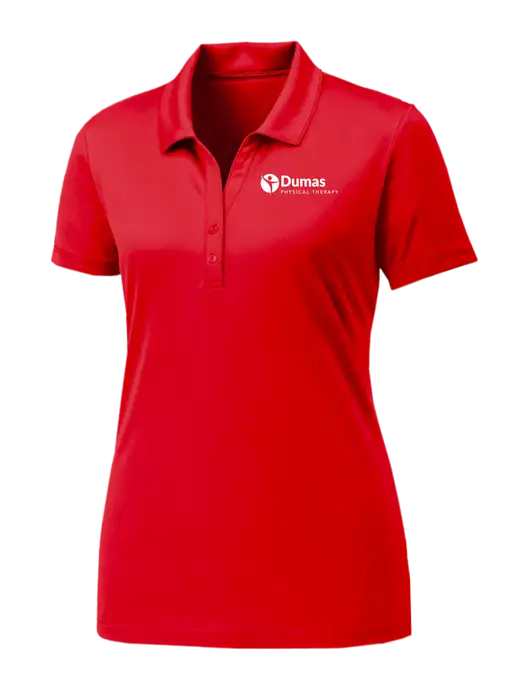 Womens Red PosiCharge Competitor Polo w/Dumas Logo