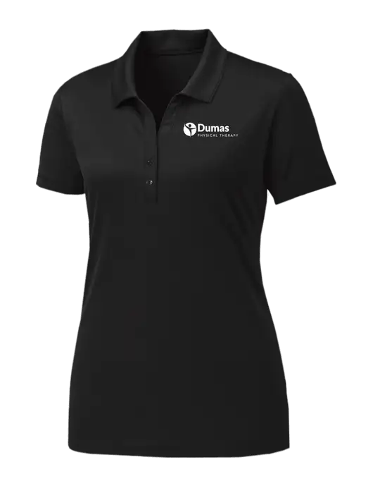 Womens Black PosiCharge Competitor Polo w/Dumas Logo