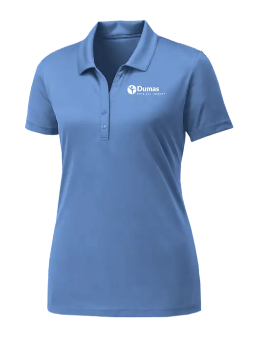 Womens Carolina Blue PosiCharge Competitor Polo w/Dumas Logo