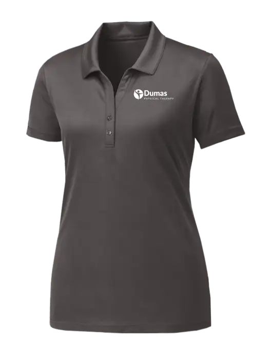 Womens Dark Grey PosiCharge Competitor Polo w/Dumas Logo