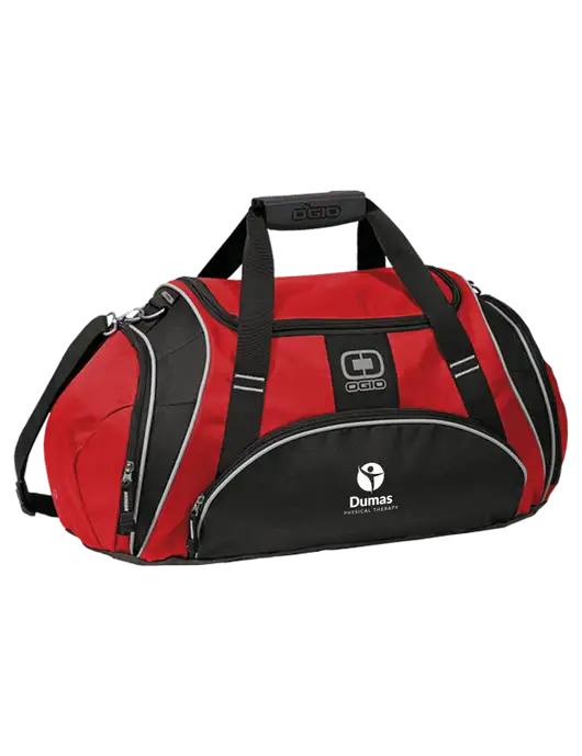 OGIO Red Crunch Duffel
 w/Dumas Logo
