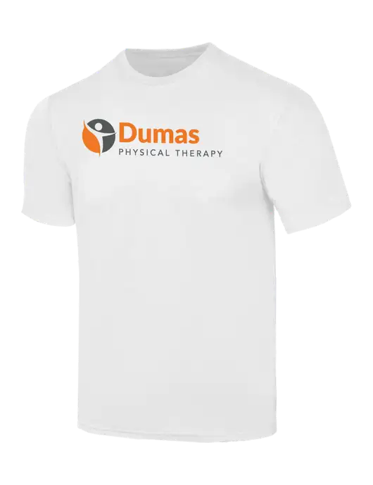 Simply Soft White 4.5oz  Poly/Combed Ring Spun Cotton T-Shirt w/Dumas Logo