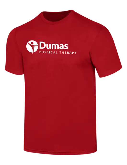 Simply Soft Red 4.5oz  Poly/Combed Ring Spun Cotton T-Shirt w/Dumas Logo