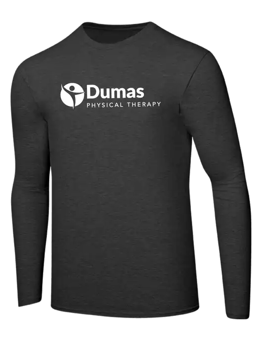 Ring Spun Dark Heather Grey 4.5 oz Long Sleeve T-Shirt w/Dumas Logo