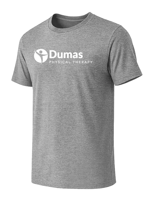 BELLA+CANVAS Heather Grey CVC Short Sleeve Tee w/Dumas Logo