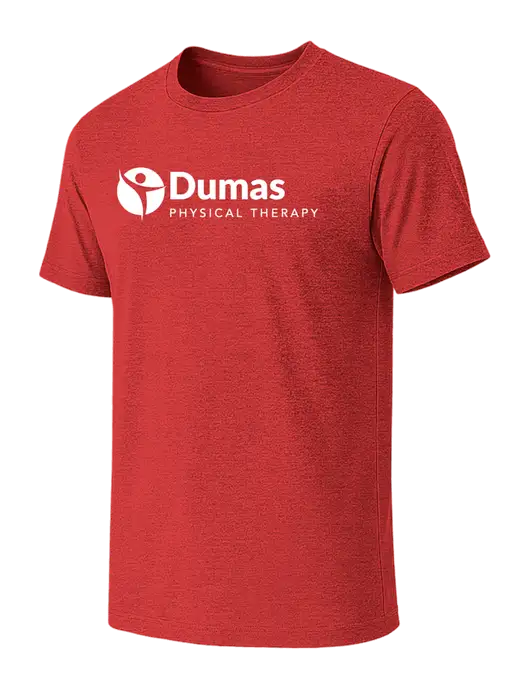 BELLA+CANVAS Heather Red CVC Short Sleeve Tee w/Dumas Logo