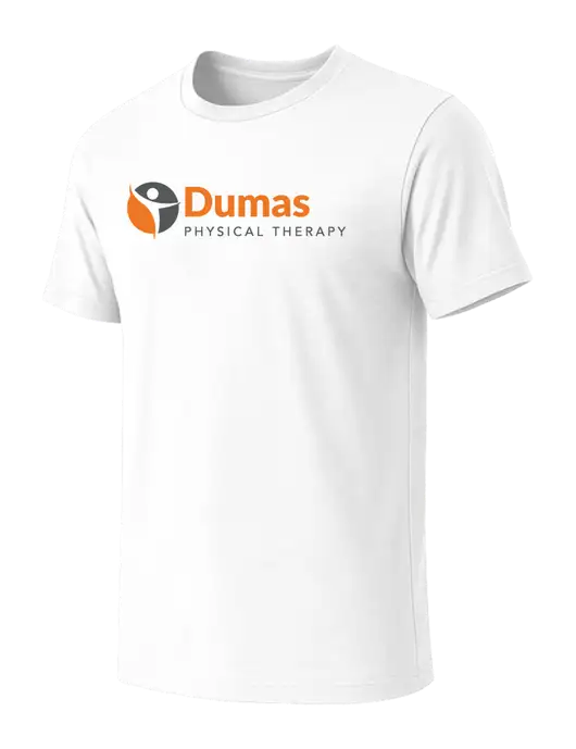BELLA+CANVAS White Blend CVC Short Sleeve Tee w/Dumas Logo
