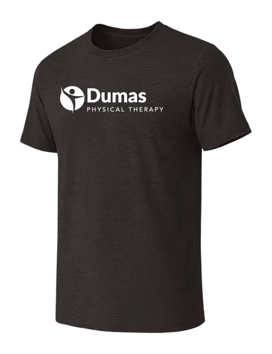 BELLA+CANVAS Dark Grey Heather CVC Short Sleeve Tee w/Dumas Logo