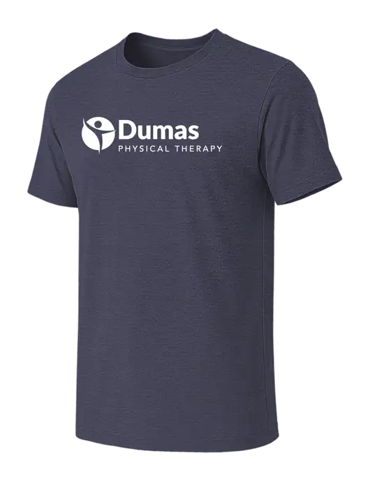 BELLA+CANVAS Heather Navy CVC Short Sleeve Tee w/Dumas Logo