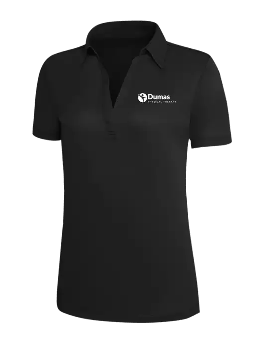 Black Silk Touch Womens Performance Polo w/Dumas Logo