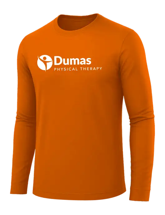 Long Sleeve Dark Orange PosiCharge Competitor Tee w/Dumas Logo