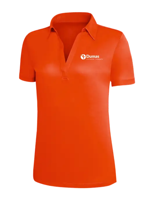 Orange Silk Touch Womens Performance Polo w/Dumas Logo
