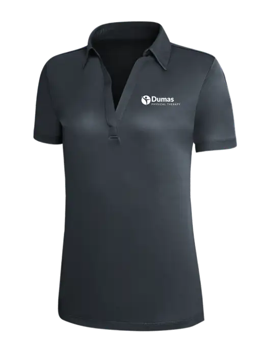 Dark Grey Silk Touch Womens Performance Polo w/Dumas Logo