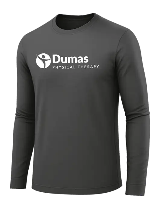 Long Sleeve Dark Grey PosiCharge Competitor Tee w/Dumas Logo