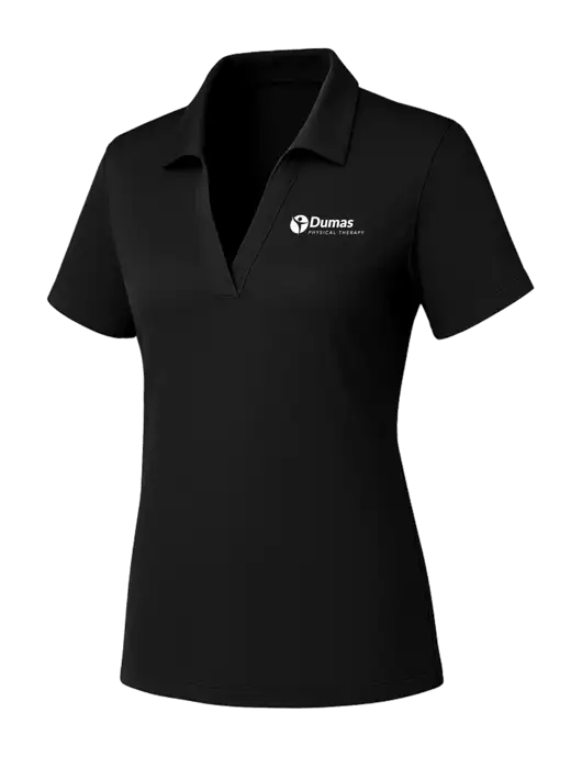Womens Black PosiCharge RacerMesh Polo w/Dumas Logo
