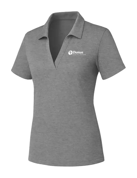 Womens Medium Grey Heather PosiCharge RacerMesh Polo w/Dumas Logo