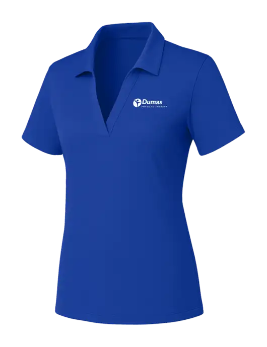 Womens Dark Royal PosiCharge RacerMesh Polo w/Dumas Logo