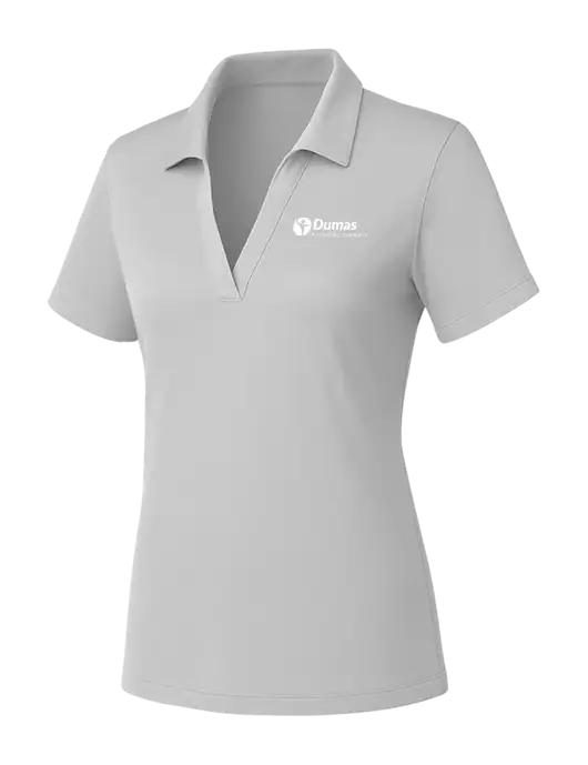 Womens Light Grey PosiCharge RacerMesh Polo w/Dumas Logo