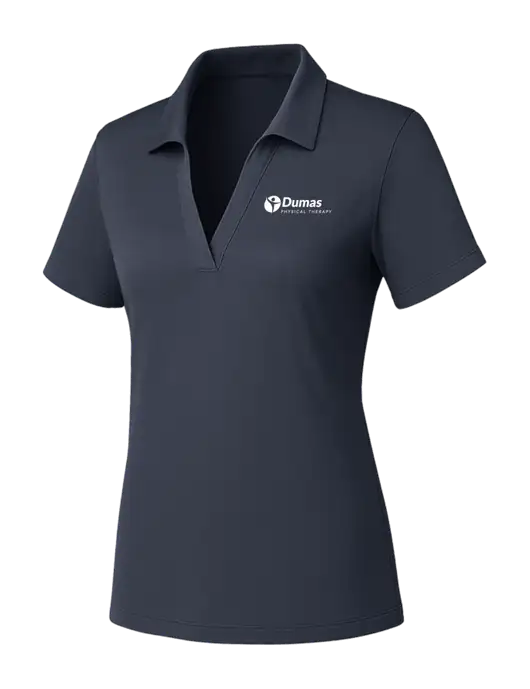 Womens Dark Grey PosiCharge RacerMesh Polo w/Dumas Logo