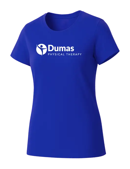 Womens Seriously Soft Royal T-Shirt w/Dumas Logo