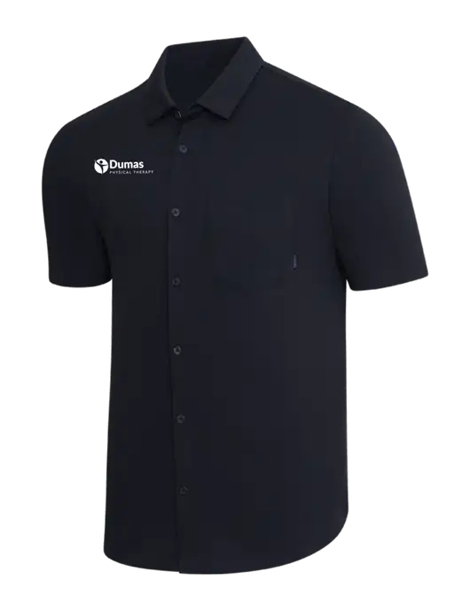 OGIO Black Extend Short Sleeve Button Up Shirt w/Dumas Logo