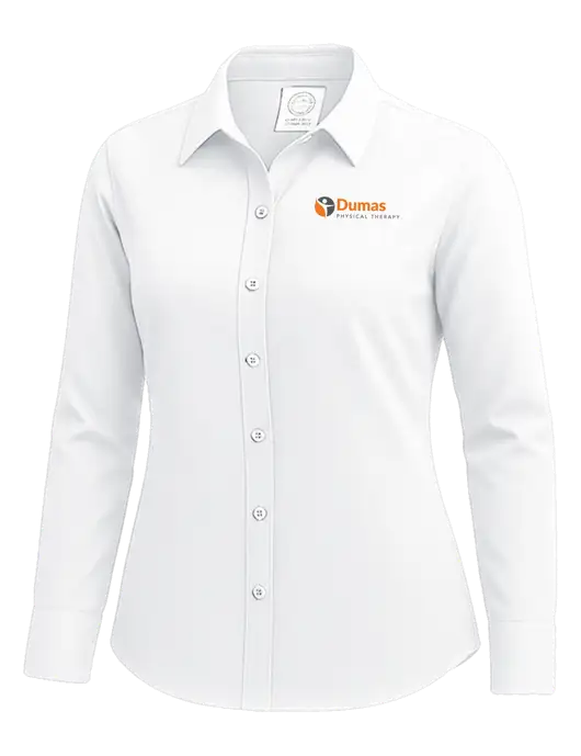Brooks Brothers Womens White Wrinkle-Free Stretch Nailhead Shirt w/Dumas Logo