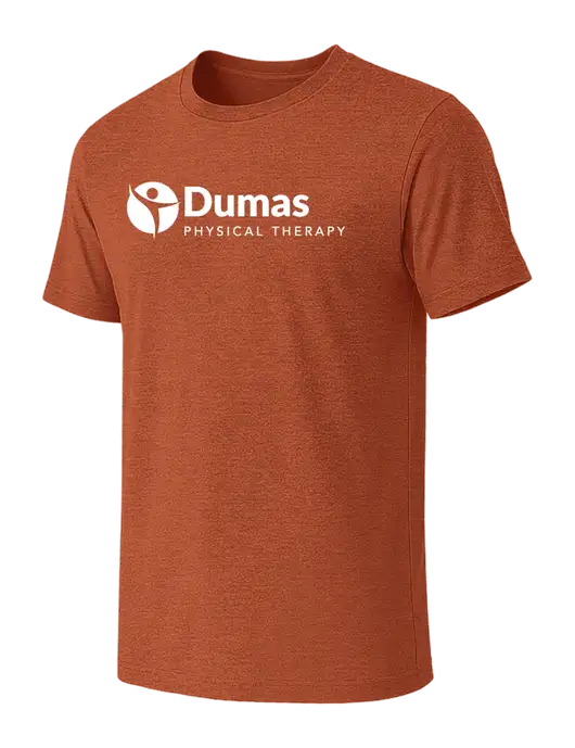 BELLA+CANVAS Burnt Orange Heather CVC Short Sleeve Tee w/Dumas Logo