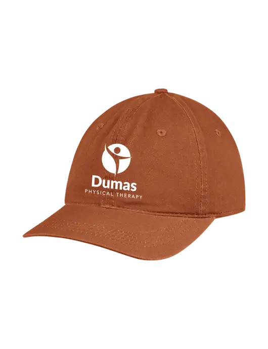 Garment Washed Unstructured Twill Burnt Orange Cap w/Dumas Logo