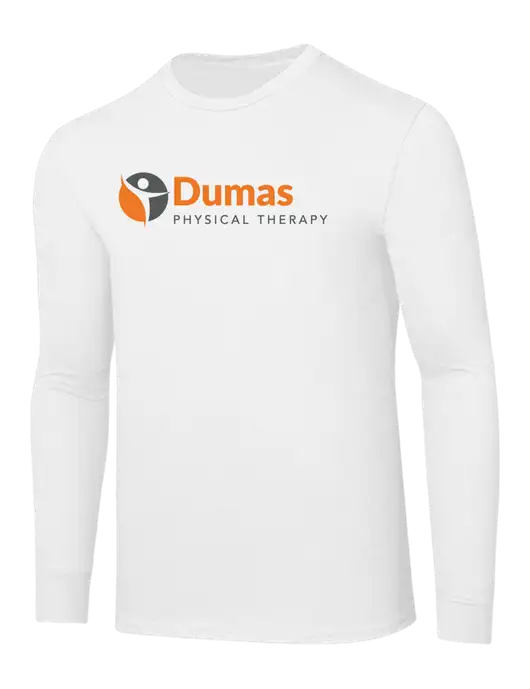 Core Blend White Long Sleeve Tee w/Dumas Logo