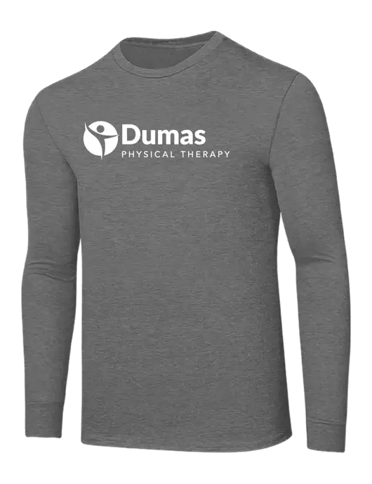 Core Blend Medium Grey Heather Long Sleeve Tee w/Dumas Logo