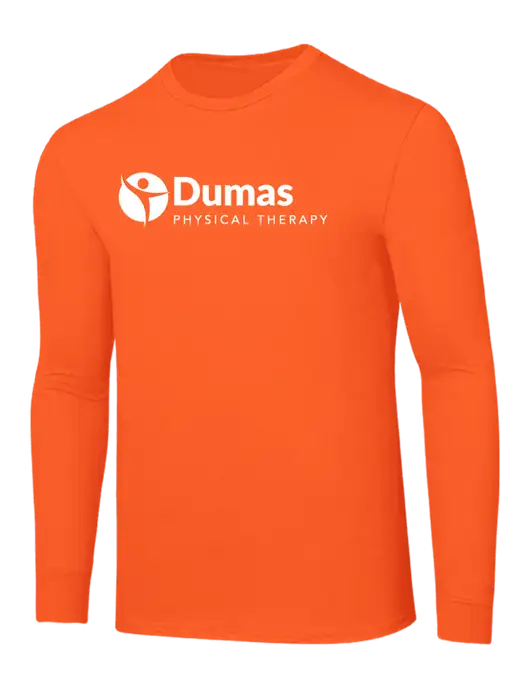Core Blend Safety Orange Long Sleeve Tee w/Dumas Logo