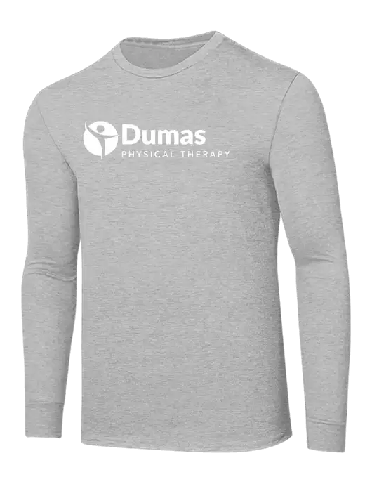 Core Blend Light Grey Heather Long Sleeve Tee w/Dumas Logo
