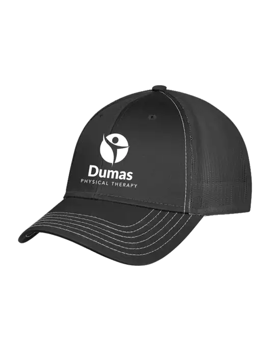 Charcoal Grey Mesh Trucker Cap Snap Back w/Dumas Logo