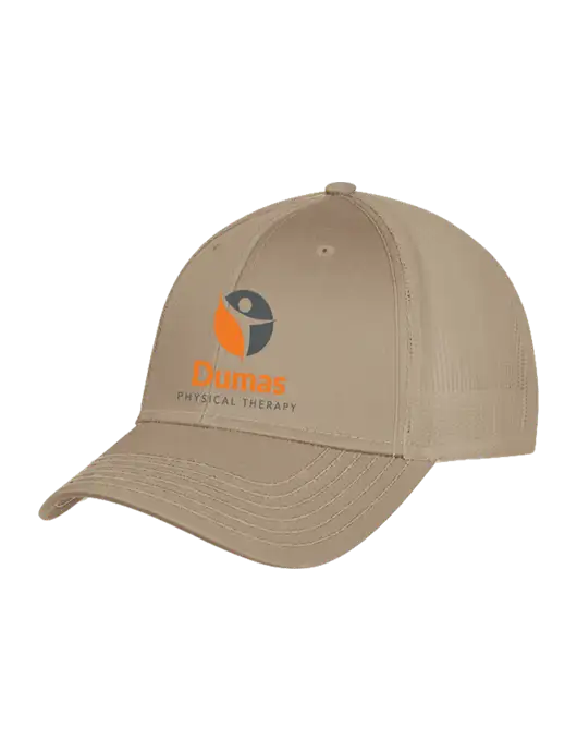 Khaki Mesh Trucker Cap Snap Back w/Dumas Logo