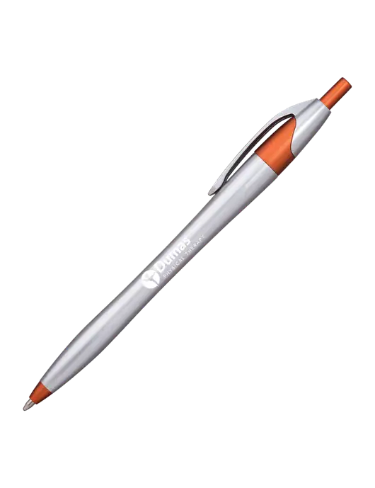 Novella Orange/Chrome Bright Pen - Blue Ink w/Dumas Logo