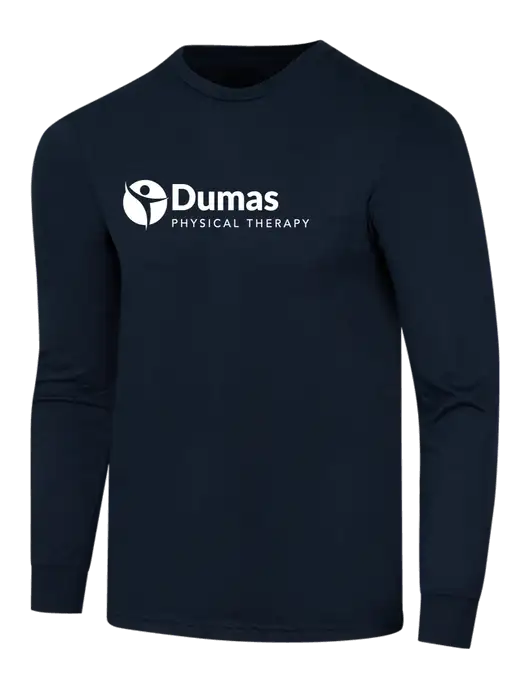 Simply Soft Long Sleeve Navy 4.5 oz, Poly/Combed Ring Spun Cotton T-Shirt w/Dumas Logo