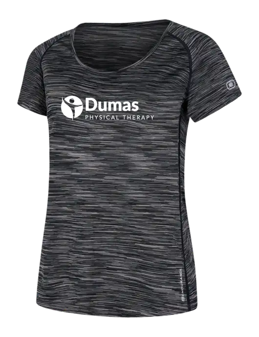 OGIO Womens Black Space Dye Verge Scoop Neck w/Dumas Logo