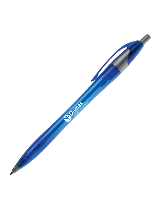 Novella Translucent Blue/Silver Jewel Pen - Blue Ink w/Dumas Logo
