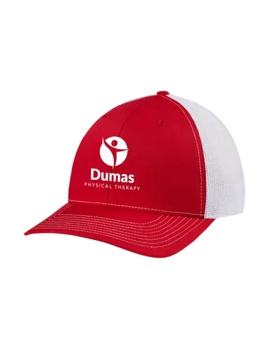Richardson Adjustable Snapback Original 112 Trucker Cap Red w/White Mesh w/Dumas Logo