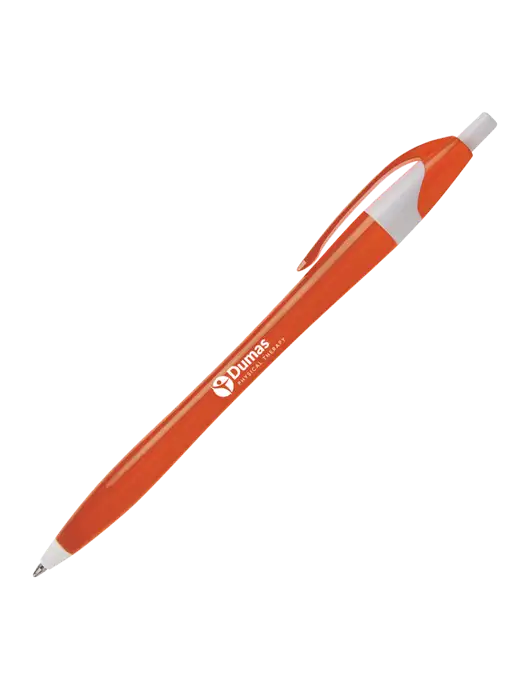 Novella Orange/White Breeze Pen - Blue Ink w/Dumas Logo