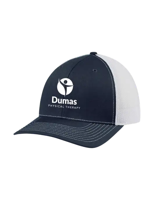 Richardson Adjustable Snapback Original 112 Trucker Cap Navy w/White Mesh w/Dumas Logo