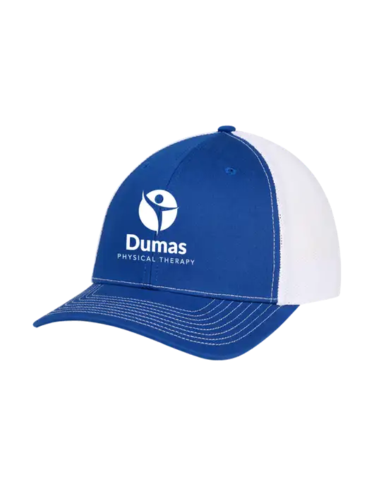 Richardson Adjustable Snapback Original 112 Trucker Cap Royal w/White Mesh w/Dumas Logo